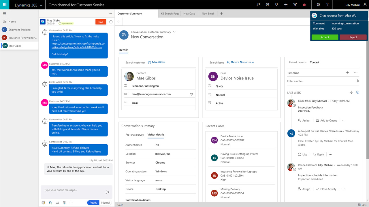 microsoft dynamics 365 for customer services